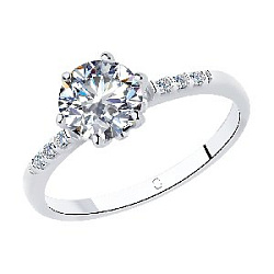 Кольцо помолвочное из серебра SOKOLOV 94012964