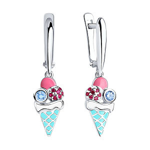 Серьги детские из серебра SOKOLOV 94022984