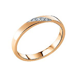 Кольцо обручальное с бриллиантом из красного золота АРИНА 1030861-11240