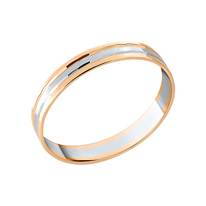 Кольцо обручальное из комбинированного золота KARATOV Т130613733