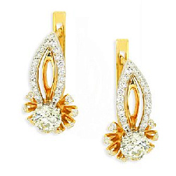 Серьги с бриллиантом 23010120589А