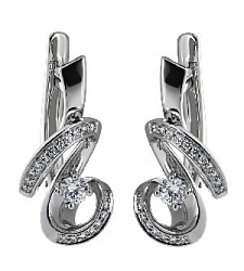 Серьги с бриллиантом Арт-Модерн 020330