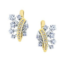 Серьги с бриллиантом Арт-Модерн 020461-Ж/Б