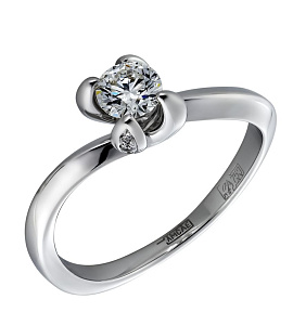Кольцо помолвочное с бриллиантом Арт-Модерн 010432-1-Б