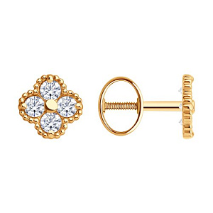 Серьги пуссеты из золота SOKOLOV 0200629