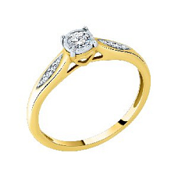 Кольцо помолвочное с бриллиантом Бриант RYI26269BRTD