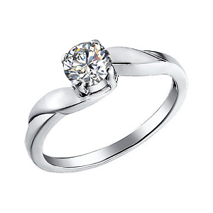 Кольцо помолвочное из серебра SOKOLOV 94010011