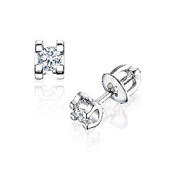 Серьги пуссеты с бриллиантом МЭЮЗ 83941