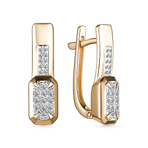 Серьги с бриллиантом АЛЬКОР 25743-100