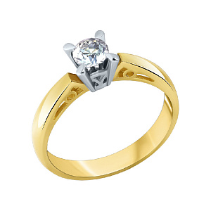 Кольцо помолвочное с бриллиантом 0287