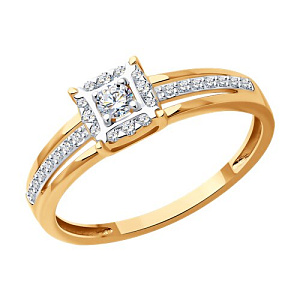 Кольцо помолвочное с бриллиантом SOKOLOV 1012569 №24 415