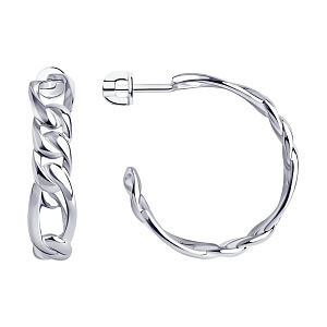 Серьги кольца из серебра SOKOLOV 94024100