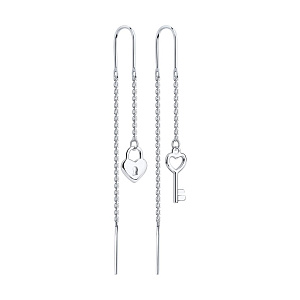 Серьги продежки из серебра SOKOLOV 94-123-01498-1