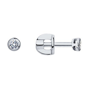 Серьги пуссеты с бриллиантом SOKOLOV 1021816-3 №24 25