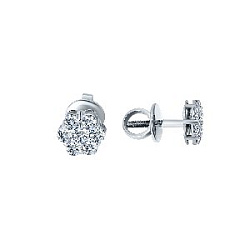 Серьги пуссеты с бриллиантом 4570306