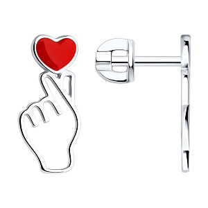 Серьги пуссеты из серебра SOKOLOV 94026671