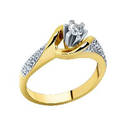 Кольцо помолвочное с бриллиантом 0193