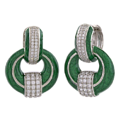 Серьги из серебра Silver Sky E39491-GREEN