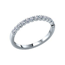 Кольцо обручальное с бриллиантом из белого золота ГАЛЕРЕЯ ЭКСКЛЮЗИВА 4516005