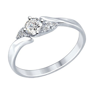 Кольцо помолвочное из серебра SOKOLOV 94012237