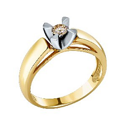 Кольцо помолвочное с бриллиантом 0435