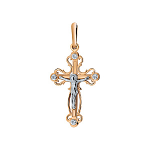 Подвеска крест из золота РОСТЗОЛОТО 1103