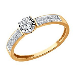 Кольцо помолвочное с бриллиантом SOKOLOV 1012555 №25 47