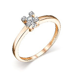 Кольцо помолвочное с бриллиантом АЛЬКОР 14266-100