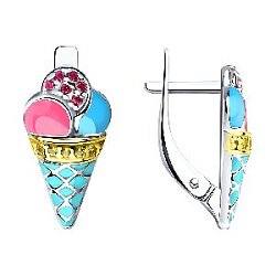 Серьги детские из серебра SOKOLOV 94022777