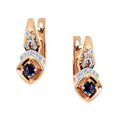 Серьги с бриллиантом АЛЬКОР 25777-102