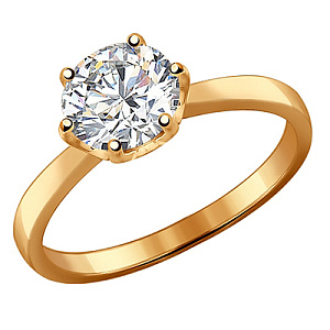 Кольцо помолвочное из серебра SOKOLOV 93010536