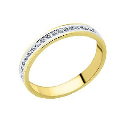 Кольцо обручальное с бриллиантом из лимонного золота ГАЛЕРЕЯ ЭКСКЛЮЗИВА 5516002