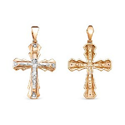 Подвеска крест с бриллиантом 6-076-103-3К