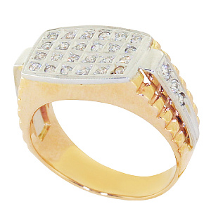 Кольцо мужское с бриллиантом КИЛ-45400