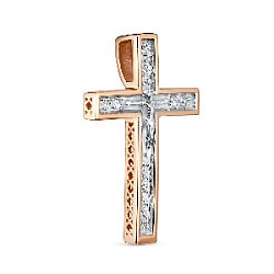 Подвеска крест с бриллиантом 14-303-103-3К