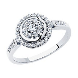 Кольцо с бриллиантом SOKOLOV 1012168-3