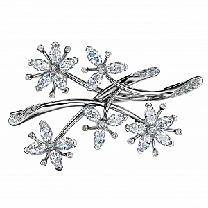 Брошь с бриллиантом Арт-Модерн 070307