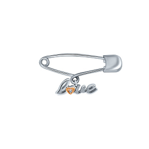 Брошь из серебра АЛЬКОР 04-3544/000Б-00