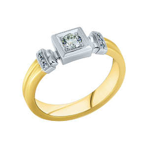 Кольцо с бриллиантом Арт-Модерн 010108-Ж/Б