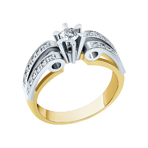 Кольцо помолвочное с бриллиантом 0223