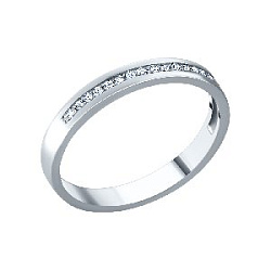 Кольцо обручальное с бриллиантом из белого золота ГАЛЕРЕЯ ЭКСКЛЮЗИВА 4516002