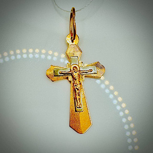 Подвеска крест из золота ПКР00301-10