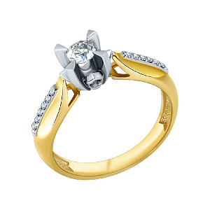 Кольцо помолвочное с бриллиантом 0359