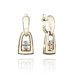 Серьги с бриллиантом МЭЮЗ 83917