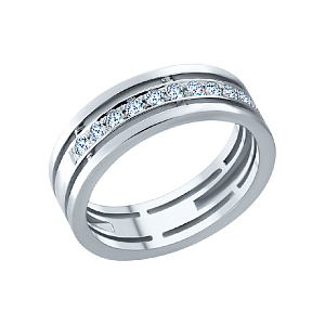 Кольцо обручальное с бриллиантом из белого золота ГАЛЕРЕЯ ЭКСКЛЮЗИВА 4516006