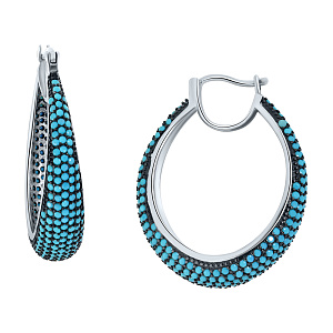 Серьги кольца из серебра РОСТЗОЛОТО MUR-431