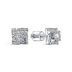 Серьги пуссеты с бриллиантом 5-6083-103ИНВ-2Б