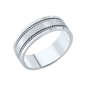 Кольцо обручальное из серебра С-37