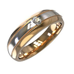 Кольцо обручальное с бриллиантом АРИНА 1030251-11240