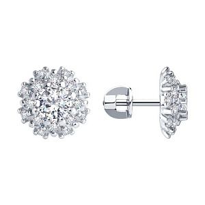 Серьги пуссеты из серебра SOKOLOV 94025268